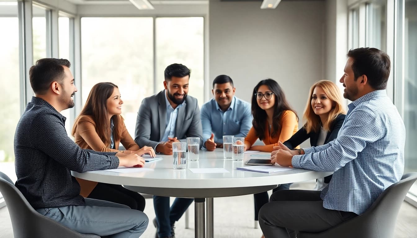 Engage your hiring process with this sales recruiting platform visual, showcasing a diverse team atmosphere.