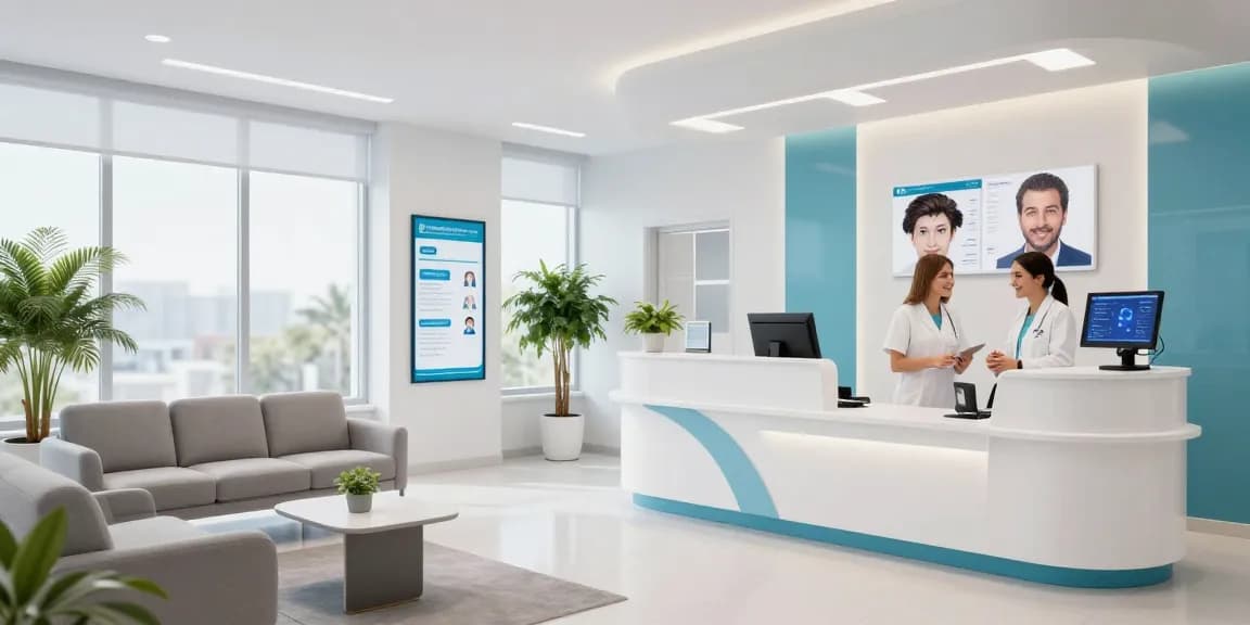 "Hair transplant Turkey consulting in a clean healthcare clinic with professional staff and patient care."