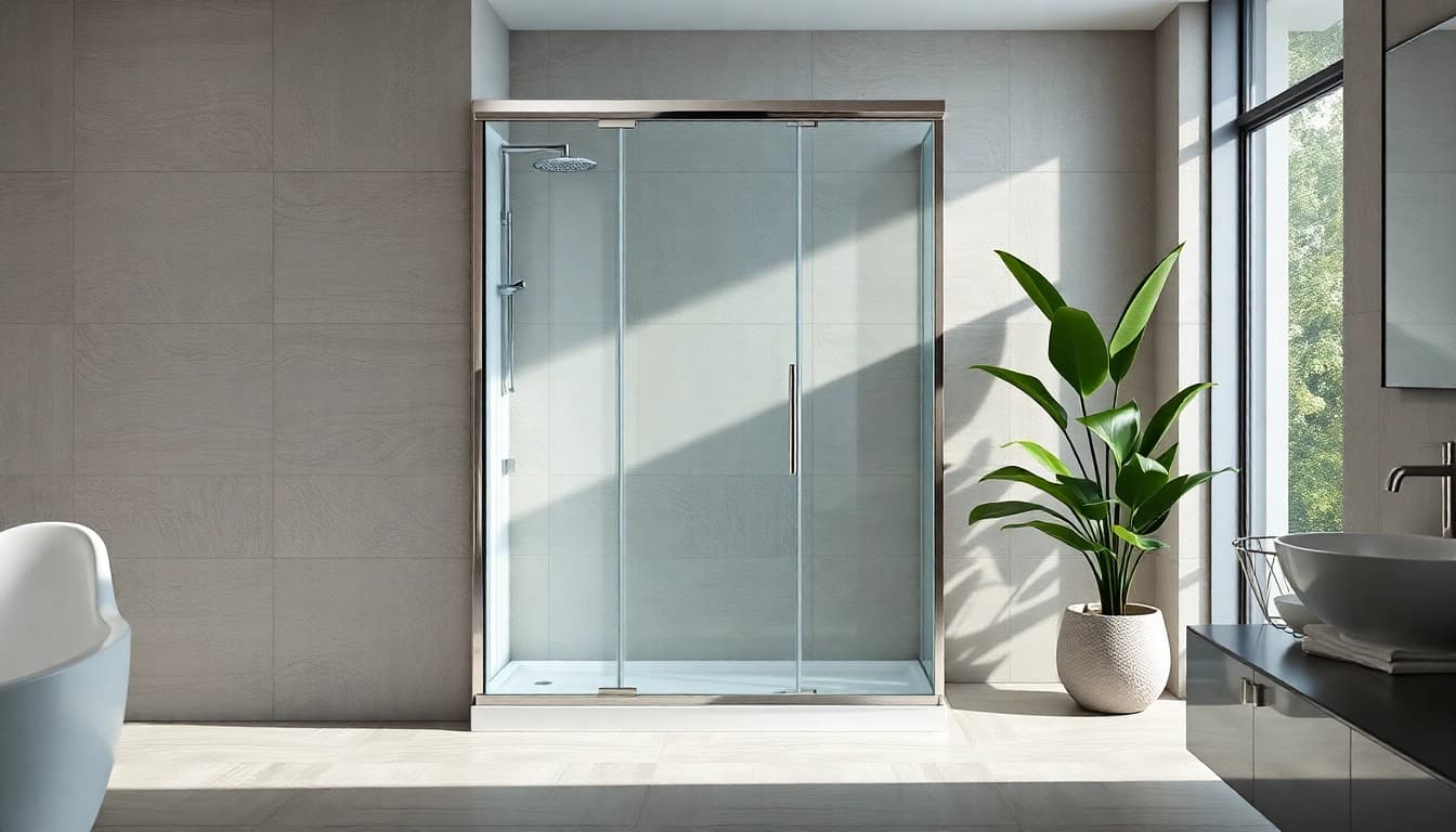 Duschkabine 90x90 mit elegantem Design und modernem Badezimmerambiente.