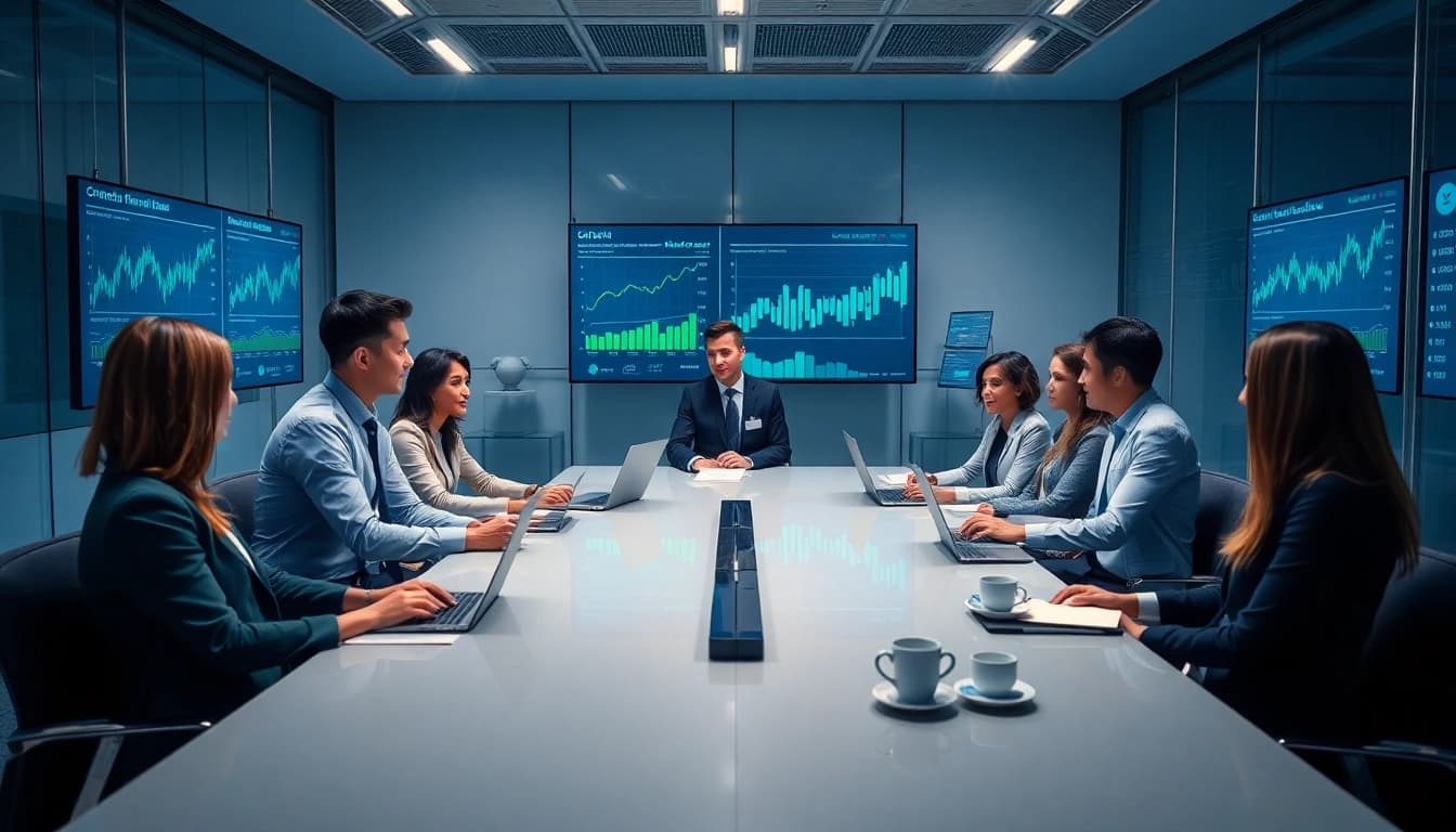 BOX138 professionals celebrating a successful financial transaction in a modern office environment.