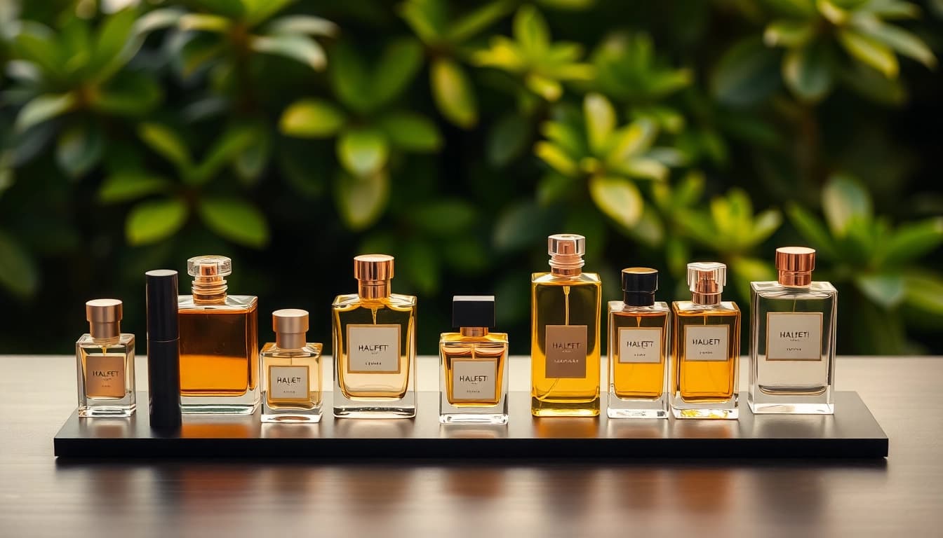 Scent options showcasing the richness of the Halfeti leather alternative in a luxurious setting.