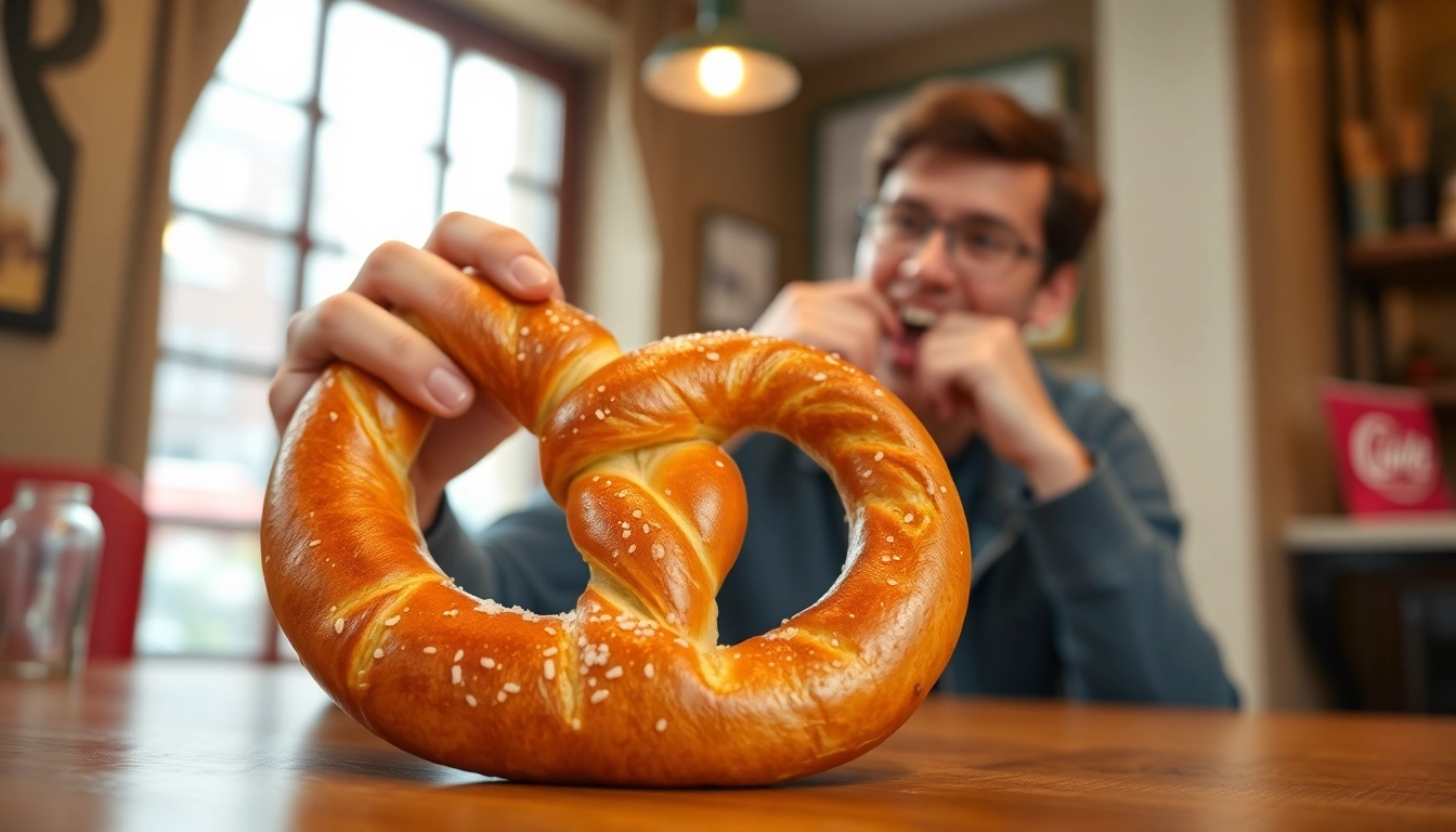 Enjoying the why Pretzel warranty in a cozy café with a delicious pretzel.