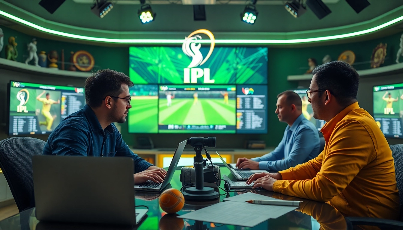 Analyzing today's IPL match player prediction with experts in a vibrant sports studio.