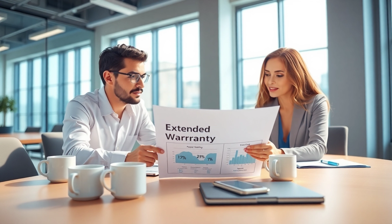 Learn how to choose an extended warranty provider with professionals analyzing warranty documents in a bright office.