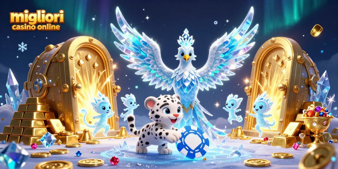 Vivi l'emozionante atmosfera dei migliori casinò online con personaggi vivaci e elementi da casinò abbaglianti in una scena magica.