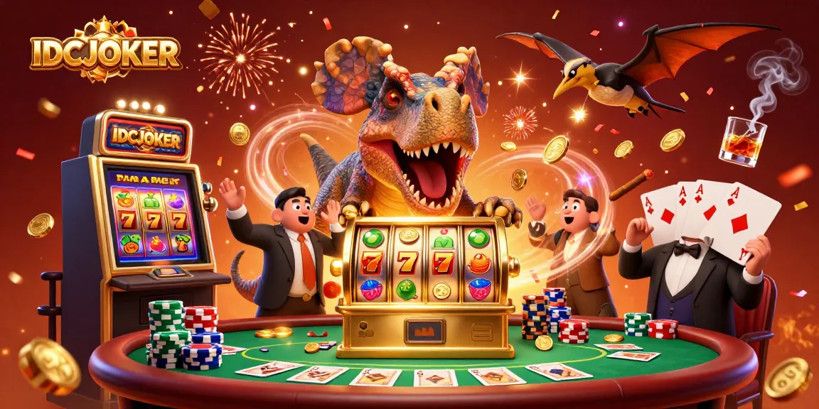 IDCJOKER triggers a thrilling jackpot with vibrant slot elements and dynamic casino excitement.