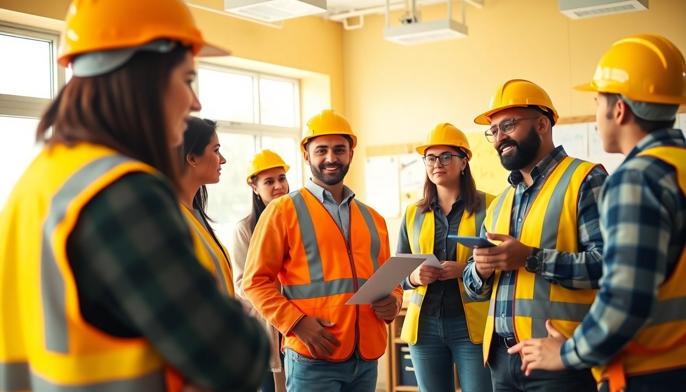 Engaged participants in construction safety programs during a training session with trainers.