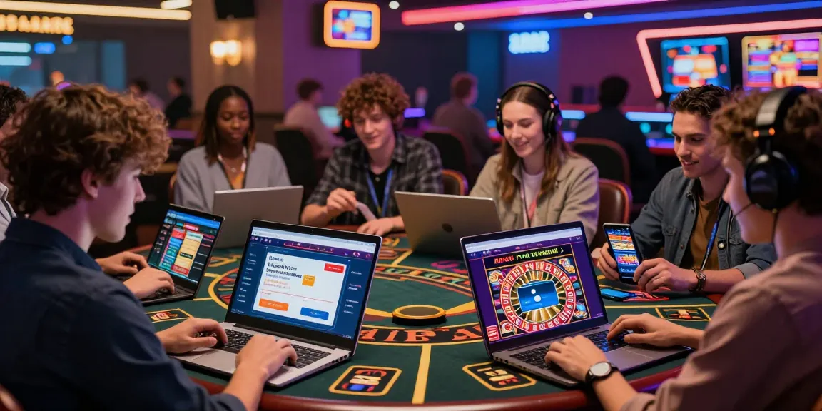 Players enjoying online games at casinos that accept credit cards with vibrant graphics and secure transactions.