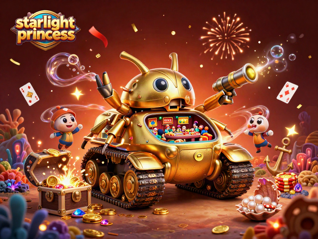 Experience the thrill of the starlight princess slot with golden beetles and vibrant casino elements.