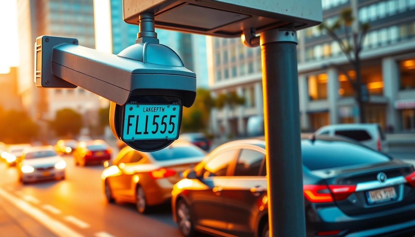 Capture of an automatic license plate recognition system analyzing a vehicle's registration plate.