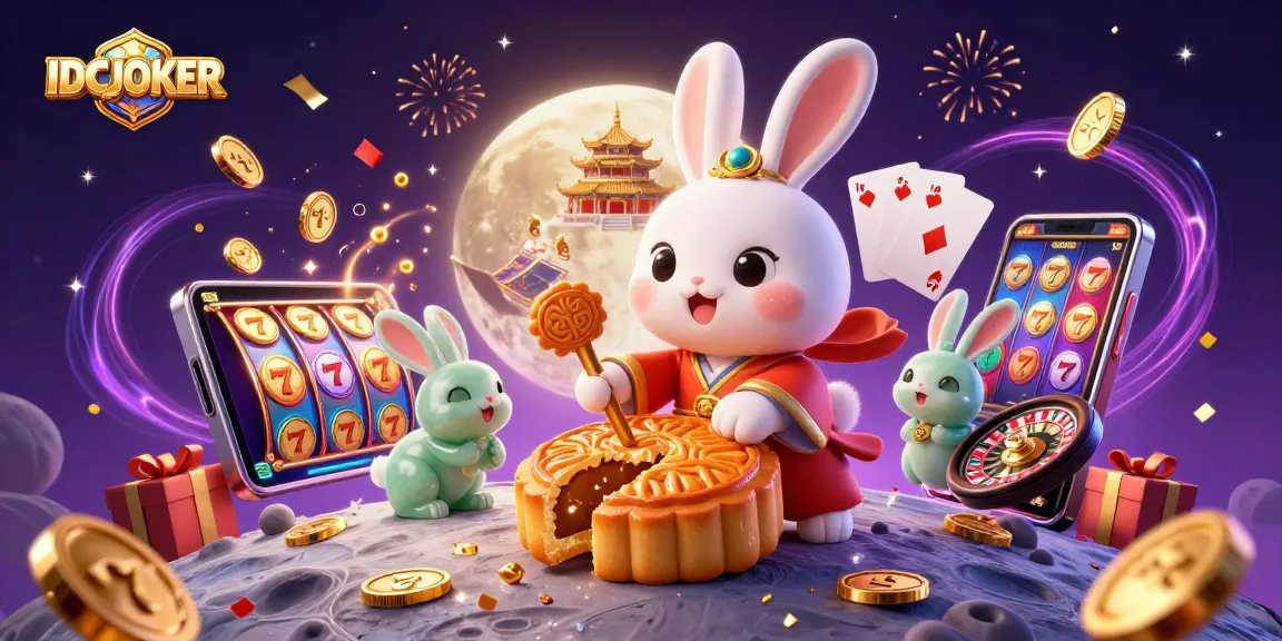 Experience thrilling gameplay with IDCJOKER as the lucky moon rabbit reveals poker chips and jackpot slots.