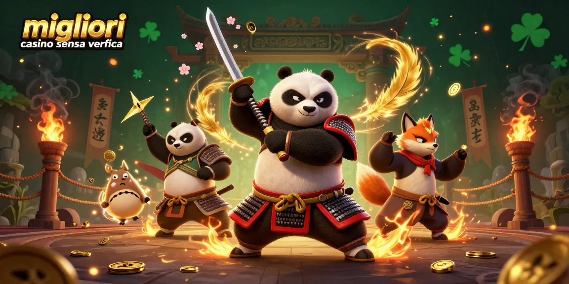 Scopri azioni mozzafiato con i migliori casino senza verifica in questa vivace illustrazione a tema casinò con samurai e magia.