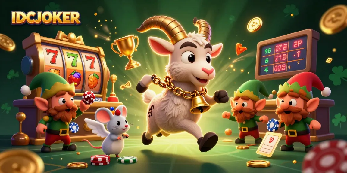 IDCJOKER offers thrilling slot gameplay with Krampus and friends in a bustling casino atmosphere.