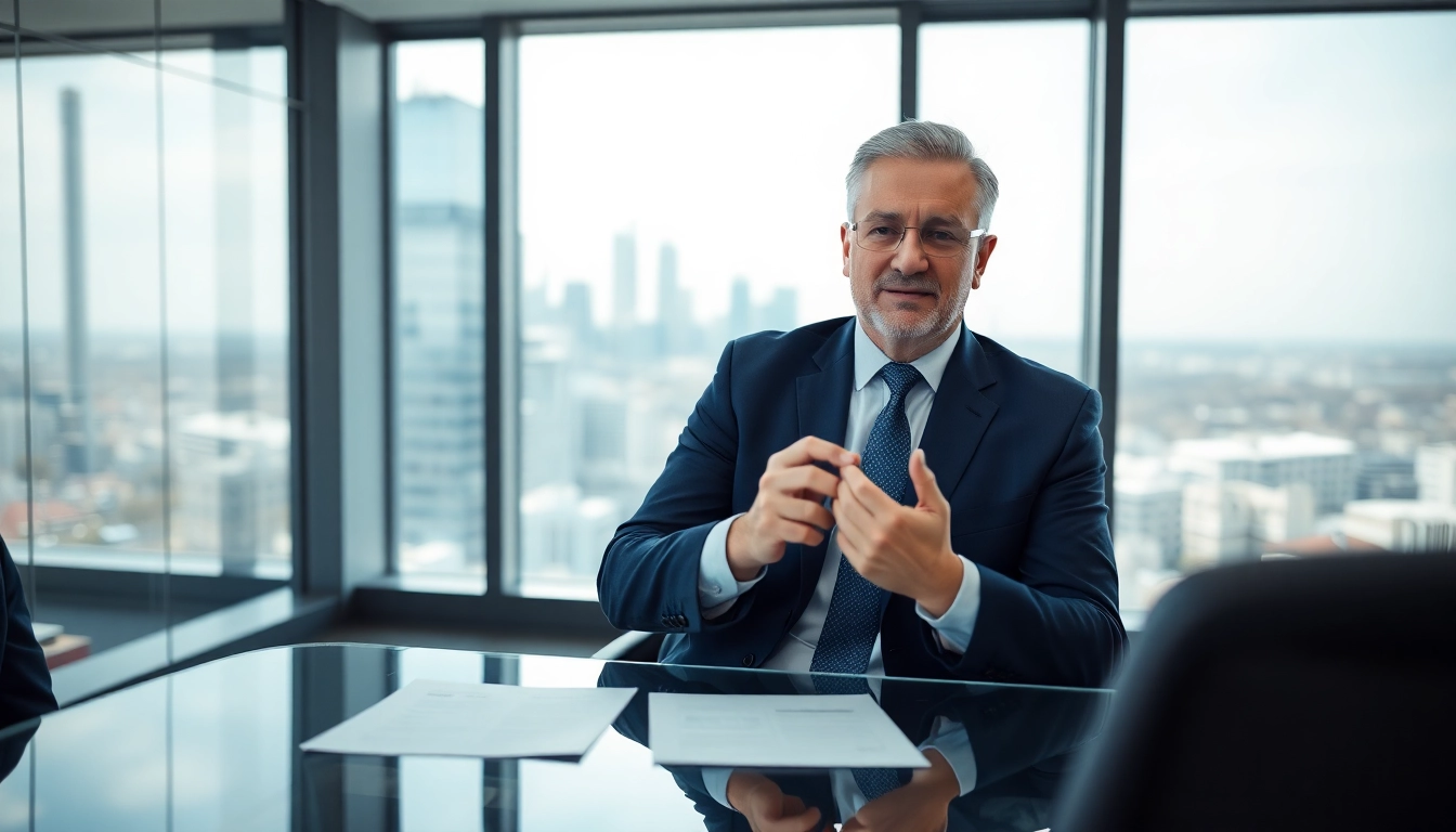 Engaged financial advisor at www.cambioml.com consulting a client in a modern office.
