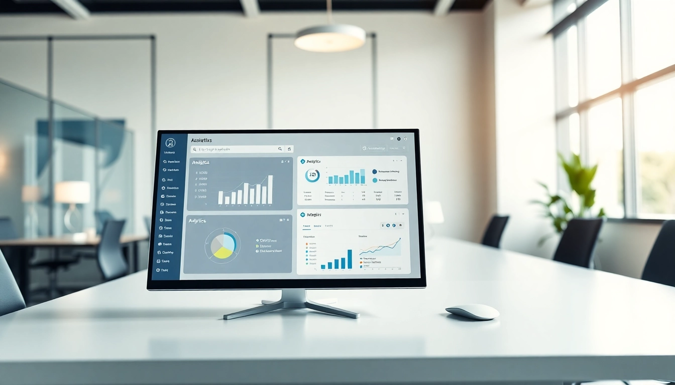 Visual representation of enterprise assistant software interface highlighting analytics and task management.