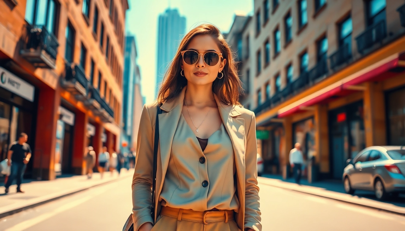 Captured fashion moment featuring a confident model displaying vibrant contemporary Fashion style.
