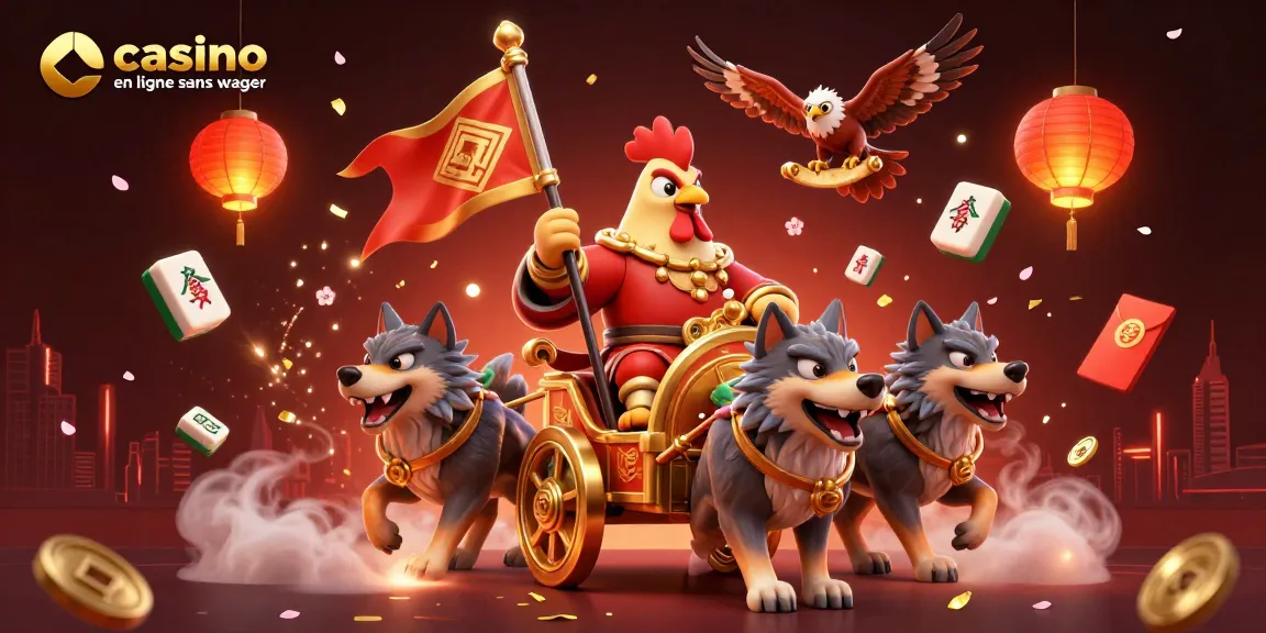 Casino en ligne sans wager illustrant une scène dynamique de jeux avec des personnages colorés.