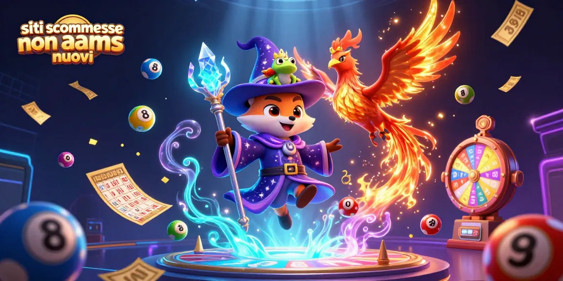 Scommettere sui siti scommesse non AAMS nuovi, rappresentati da un mago e un fenice in un'illustrazione fantastica.