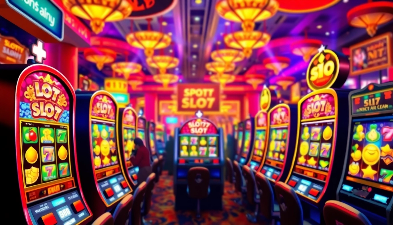 Menangkan jackpot dengan slot777 di mesin slot yang berwarna-warni.