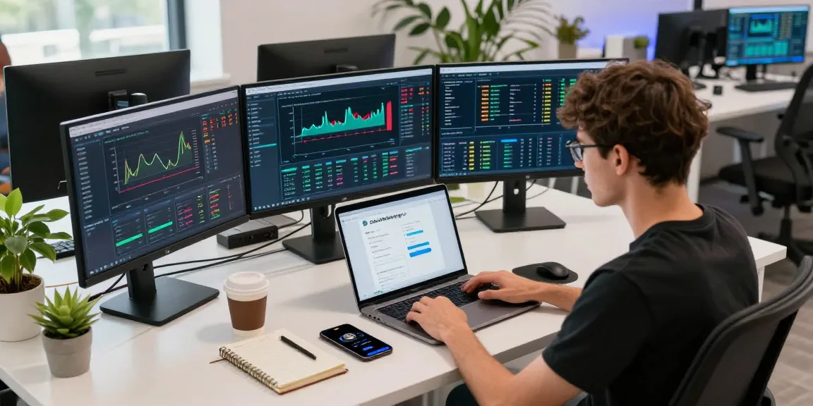 Start cloud mining today with advanced cryptocurrency dashboard and live Bitcoin analytics in a modern co-working space