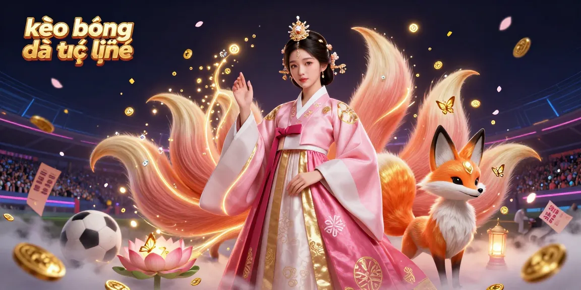 Engaging scene of kèo bóng đá trực tuyến featuring an elegant woman, lucky fox, and sports betting elements.