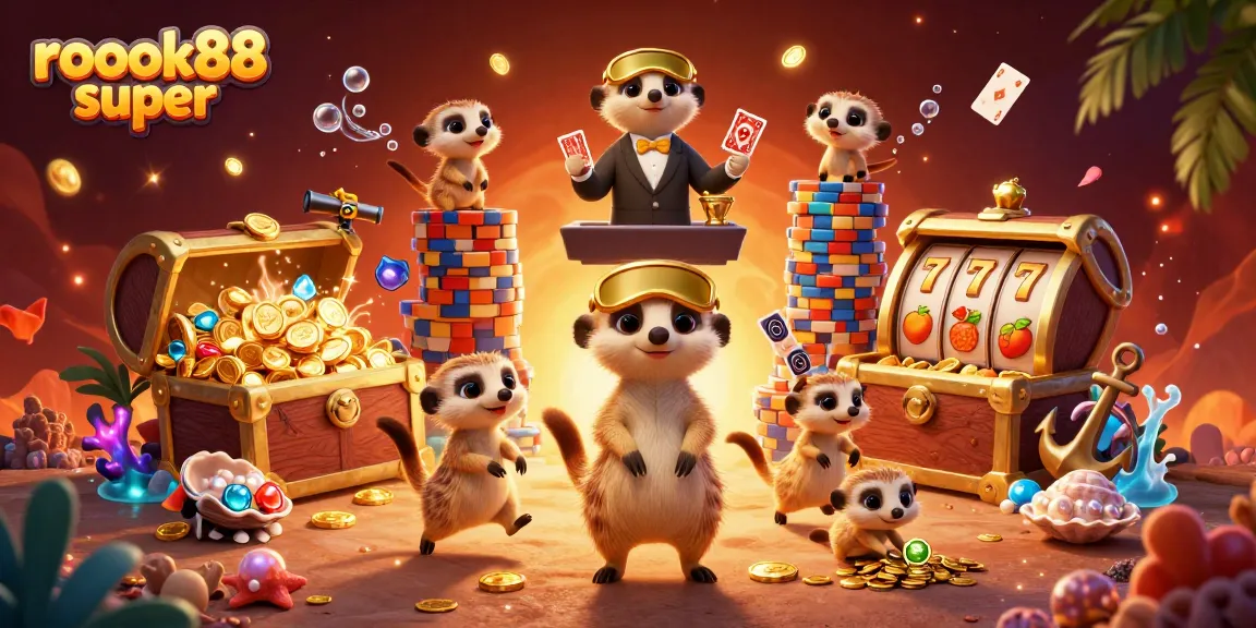 Engage in high stakes at rokok88 super casino with meerkats managing a thrilling jackpot game.