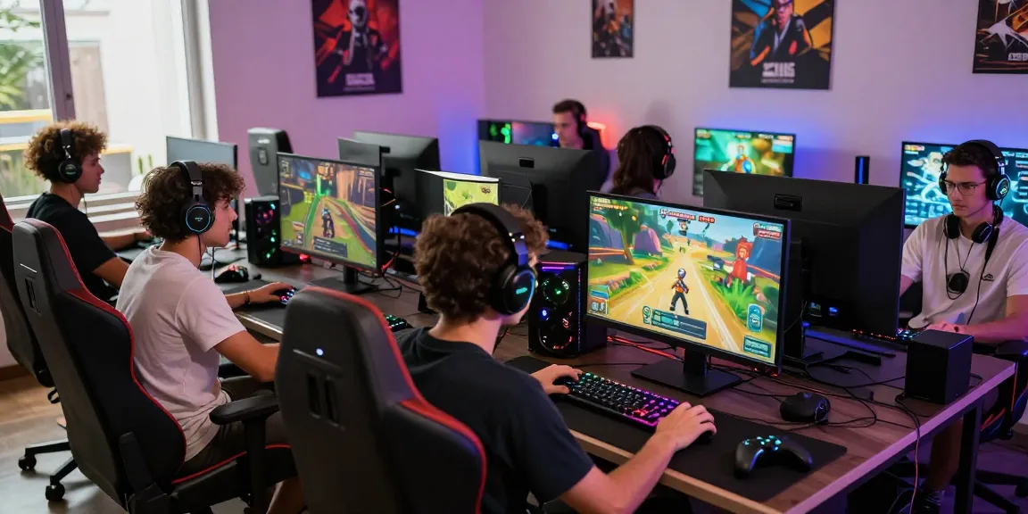 NAGA2000 gamers engaged in an exciting multiplayer digital gaming experience with vibrant graphics and high-tech accessories.