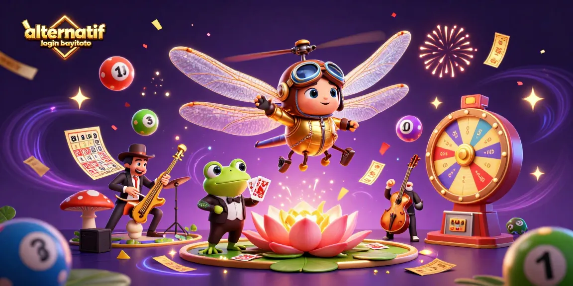 Engage with the colorful and dynamic scene featuring alternatif login bayitoto in a lively casino setting, showcasing animated characters and game elements.