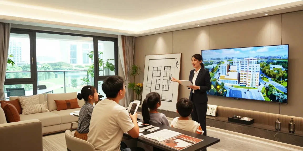 Tanjong Rhu Residences Showflat with family exploring luxurious layouts and community amenities.