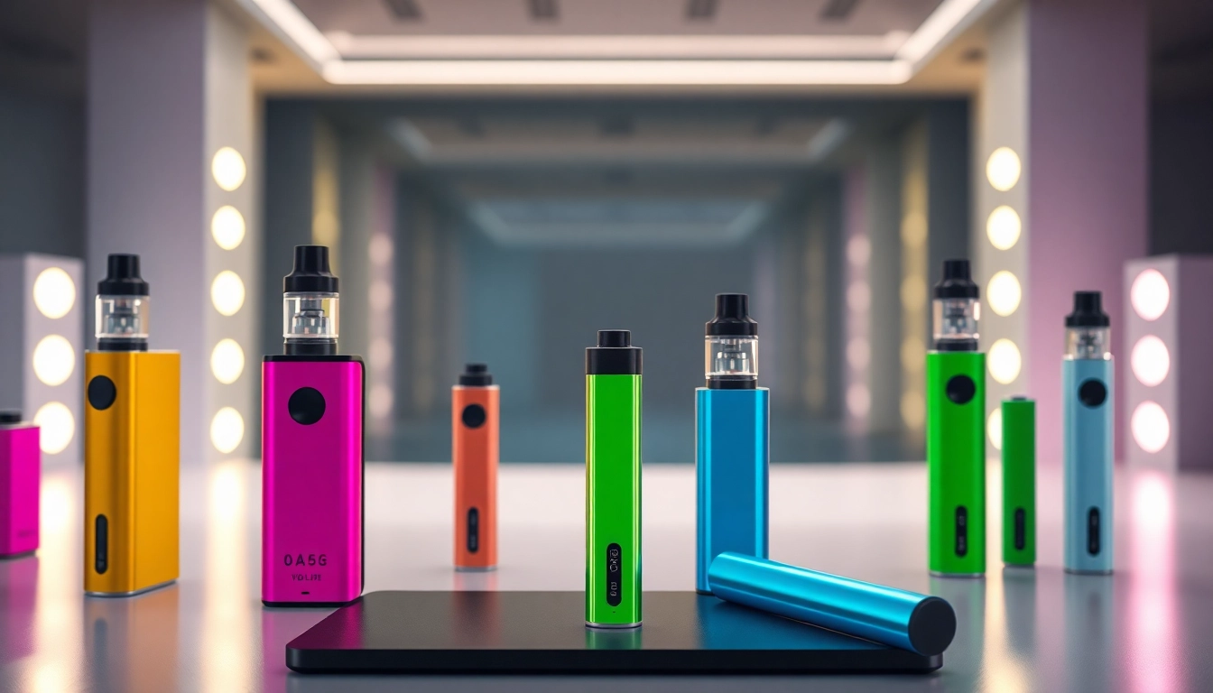 Showcase of vibrant disposable vape devices highlighting their colorful designs and features.