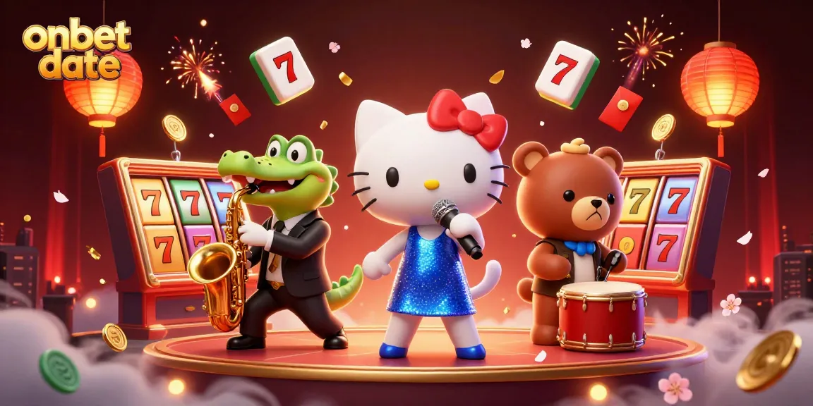 Experience the thrill of onbet date with a dynamic casino scene featuring vibrant characters and game elements.