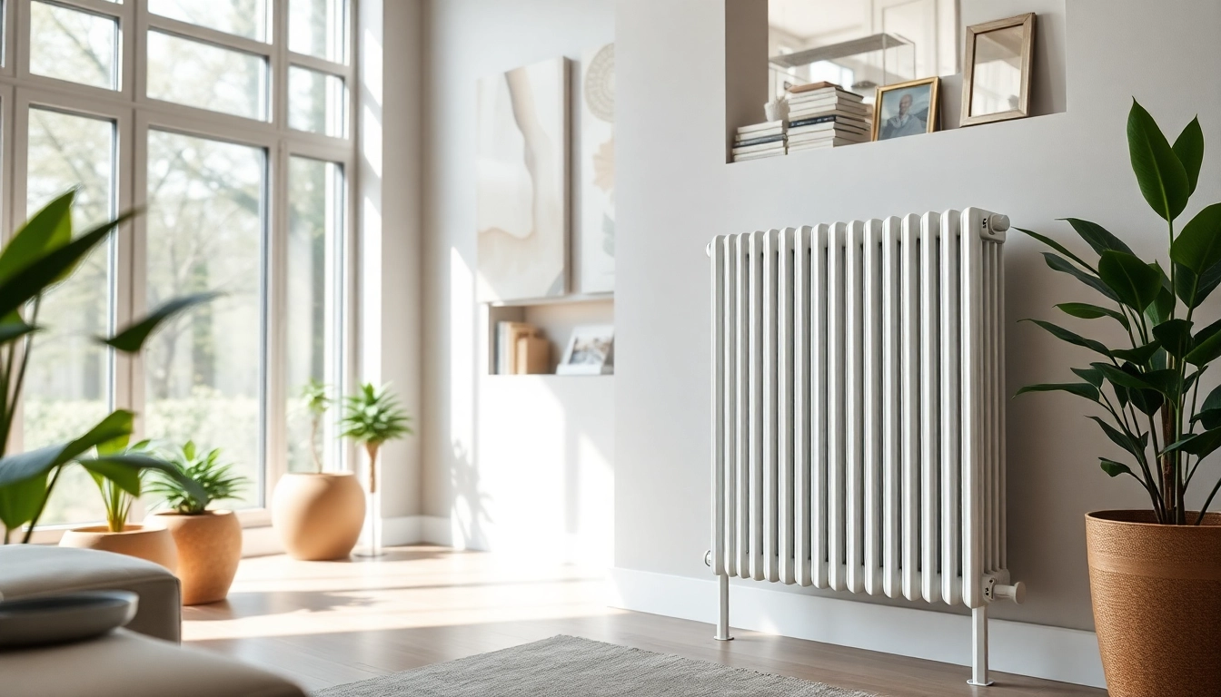 Heizkörper kaufen: Eleganter Heizkörper in modernem Wohnraum mit stilvollen Details.