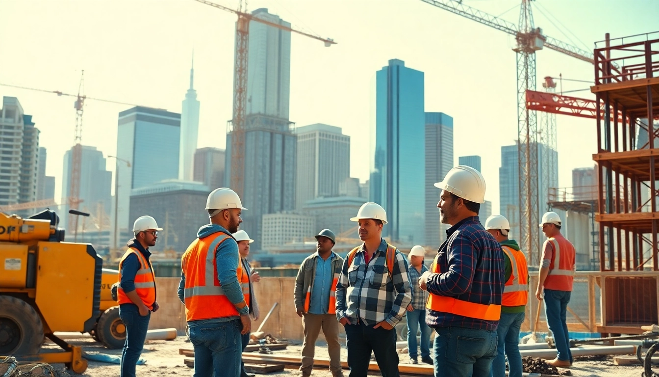 Manhattan General Contractor supervising a diverse construction team in an urban setting.