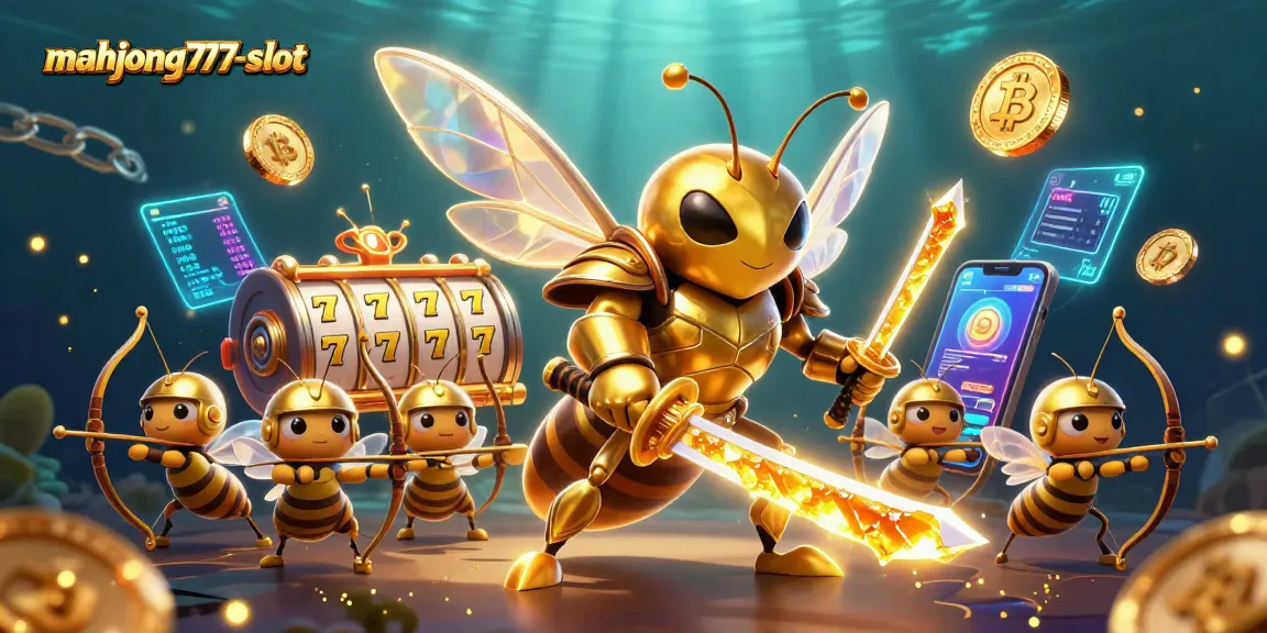 Spin the reels with mahjong777-slot in this vibrant digital casino illustration featuring adorable, armored characters.