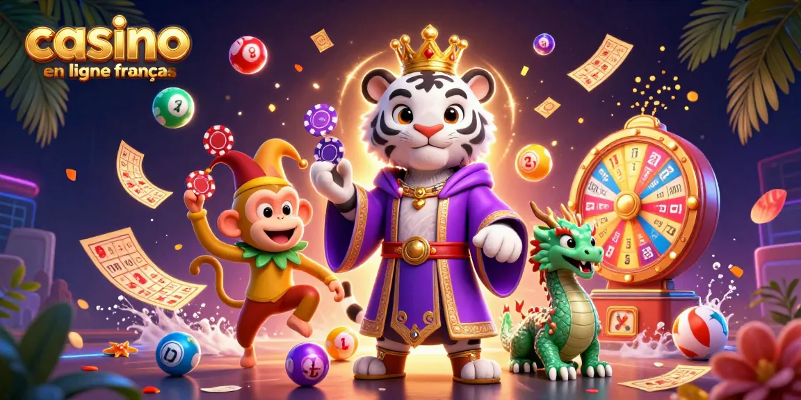 Engagez-vous avec les casinos en ligne français dans une scène de jackpot vibrante remplie d'éléments de jeu dynamiques.