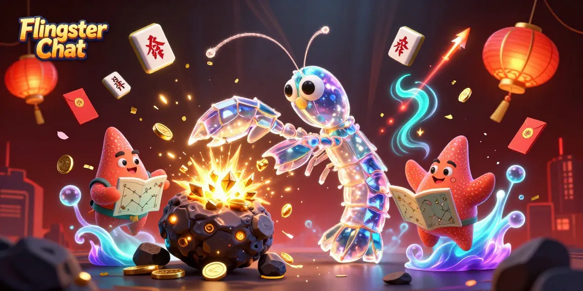 Engage in thrilling Flingster Chat with vibrant 3D elements capturing lively gaming richness and connection.