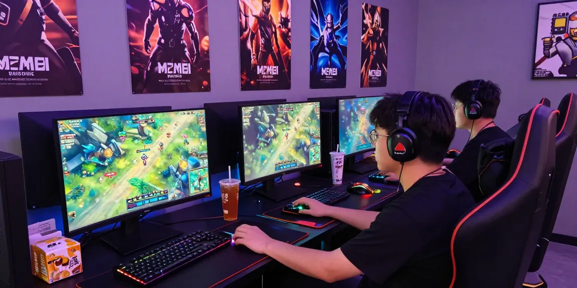 Exciting MBM娛樂城 online gaming scene with player engaged at high-tech setup.