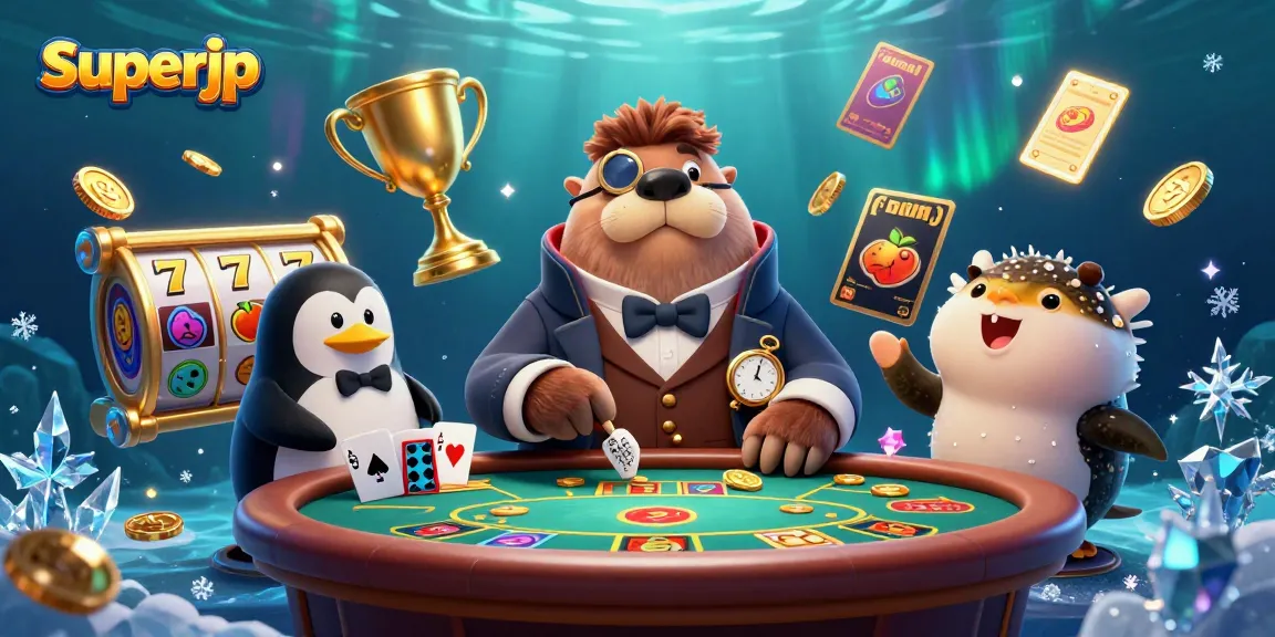 Witness superjp's thrilling underwater poker scene featuring a walrus and friends in stunning detail.