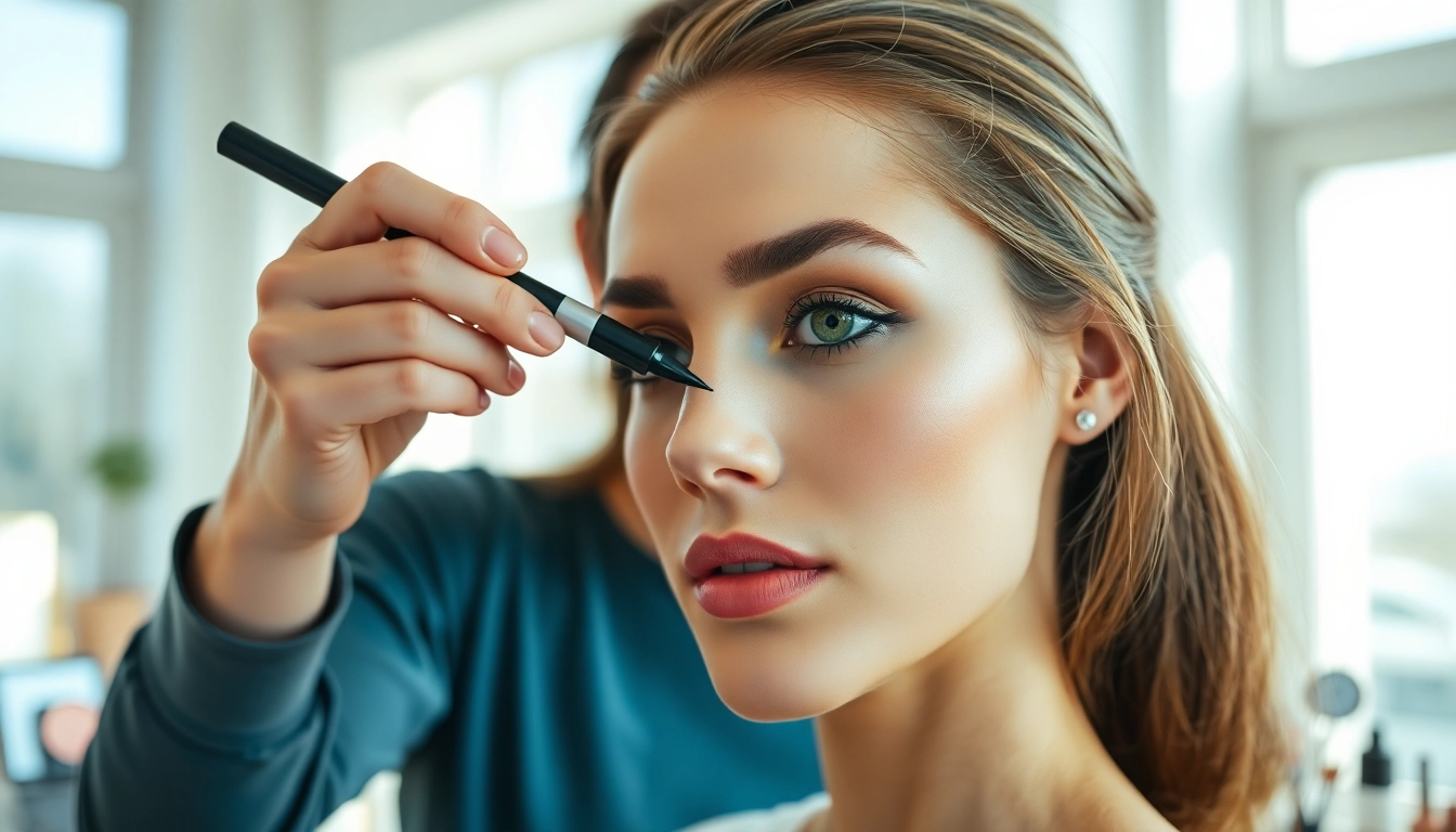 Apply tattoo eyeliner pen expertly for flawless eye makeup.