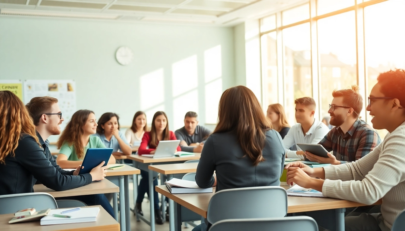 Engaged students learning in a dynamic Education setting with a focus on collaboration.