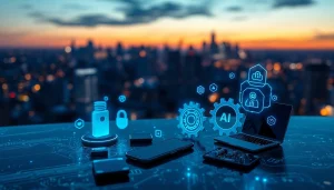 Engaging representation of Technology in a vibrant digital landscape showcasing connectivity and innovation.