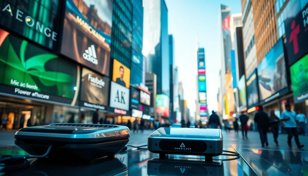 Engaging illustration showing technology's influence on society, with focus on https://mohamedmmblog.tech and futuristic devices.