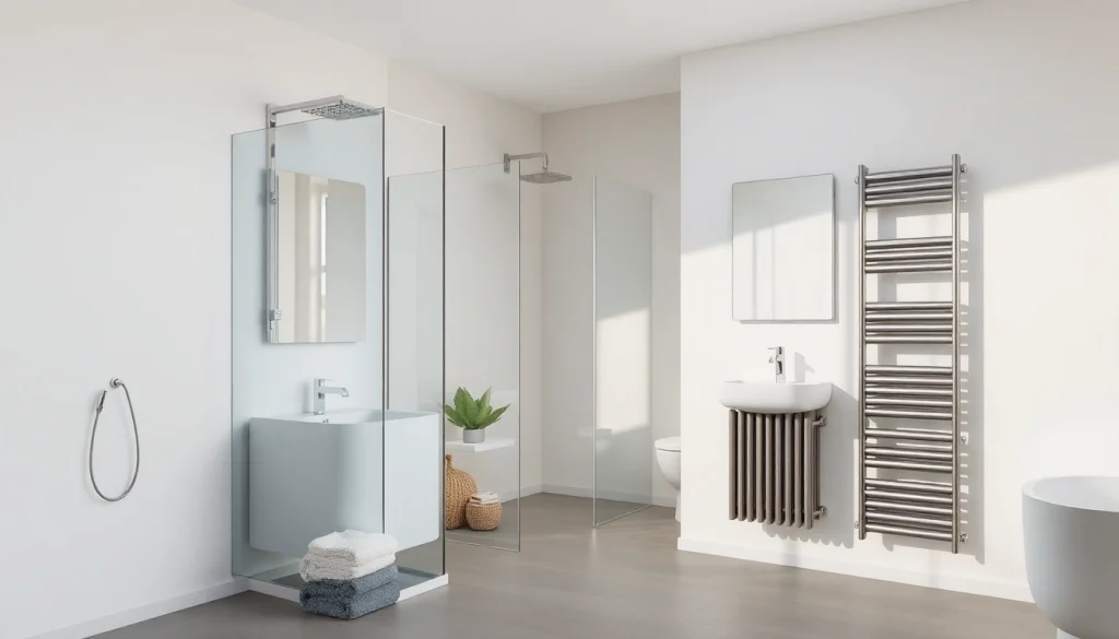 Sonni sanitär bietet elegante Badezimmerlösungen mit modernen Duschen und Heizkörpern.