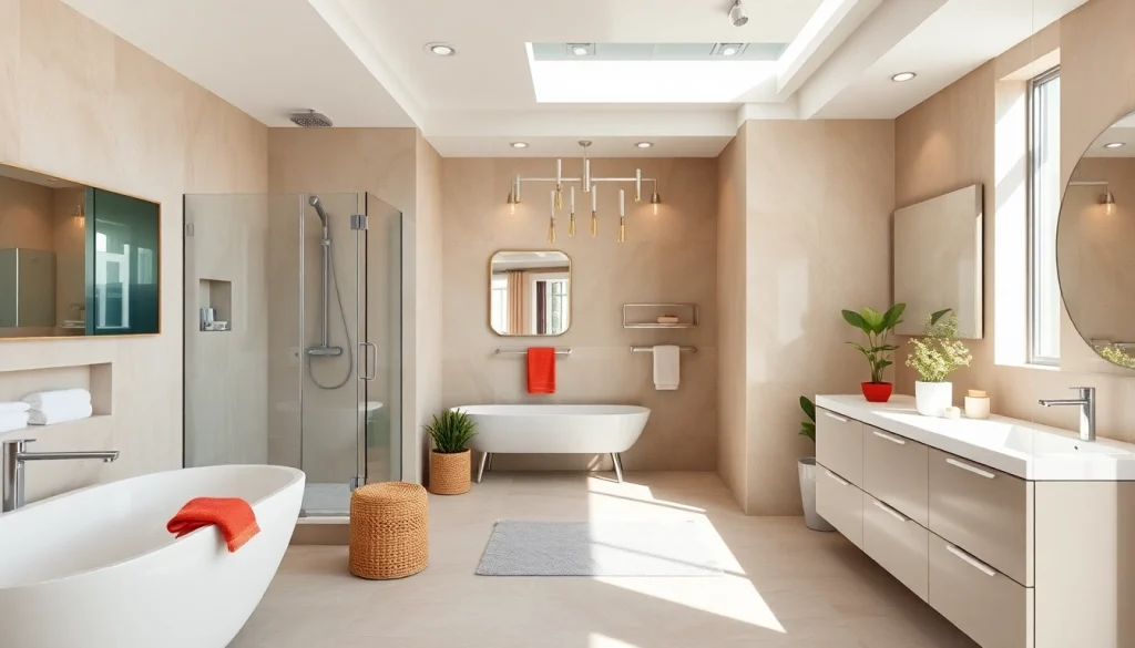 Sonni sanitär GmbH zeigt stilvolle Badezimmerlösungen in einem modernen Ausstellungsraum.