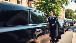 Chauffeur Nottingham providing premium transportation service with luxury sedan.