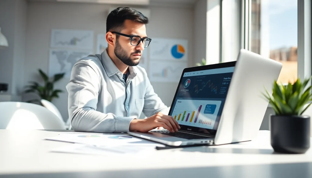 Analyze data for unnatural links penalty recovery service with SEO expert in a modern office.