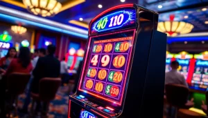Menampilkan bandar toto 4d slot yang berwarna-warni dengan suasana kasino yang hidup