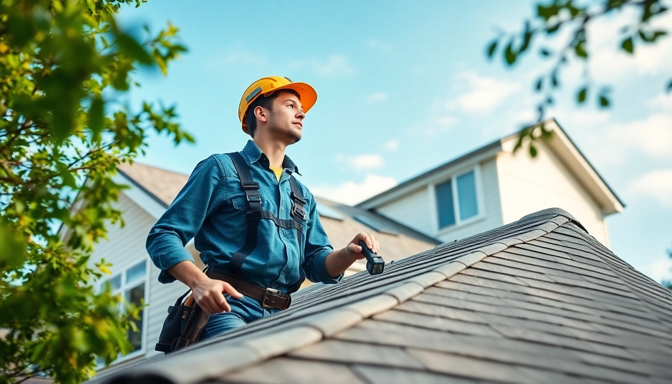 Inspecting high-quality roofing solutions on a residential property with detailed focus.