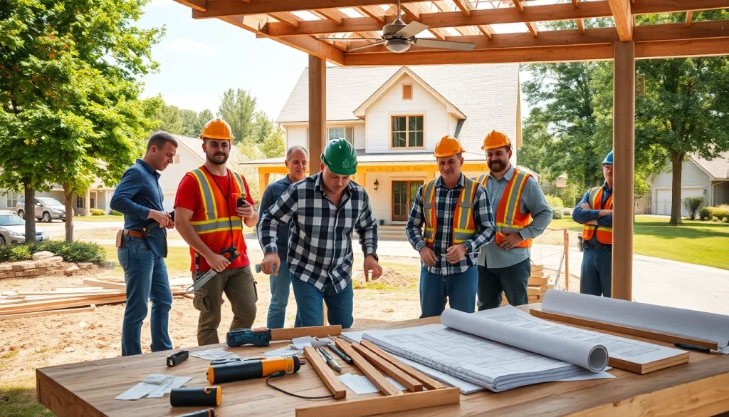 Experienced New Jersey General Contractor team actively working on a residential construction site.