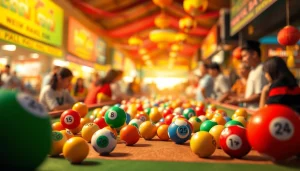 Menangkan togel resmi dengan bola berwarna-warni di atas meja bersemangat.